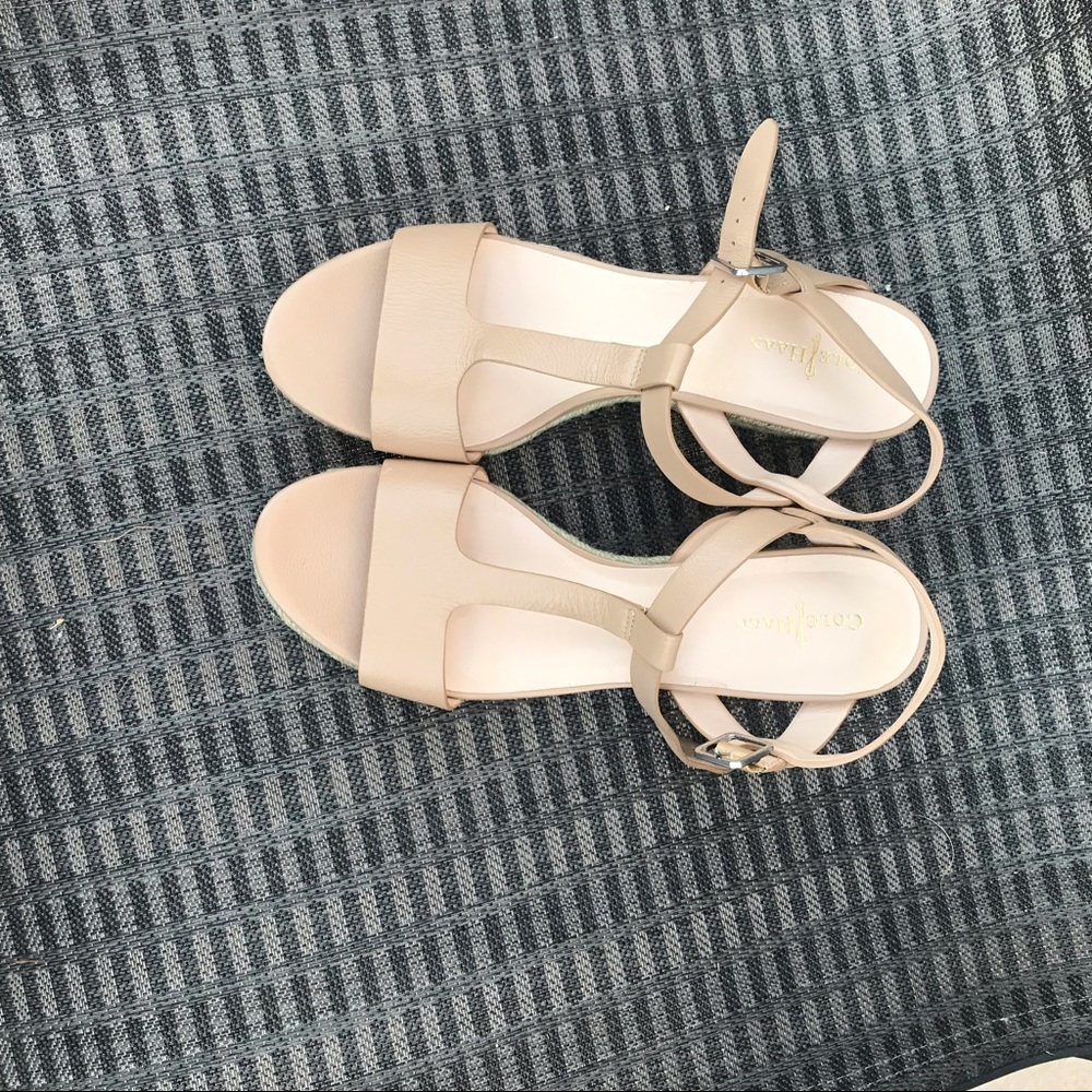 Tan wedge sandals